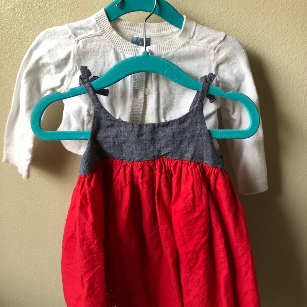 Adorable babyGAP cotton dress and cardigan